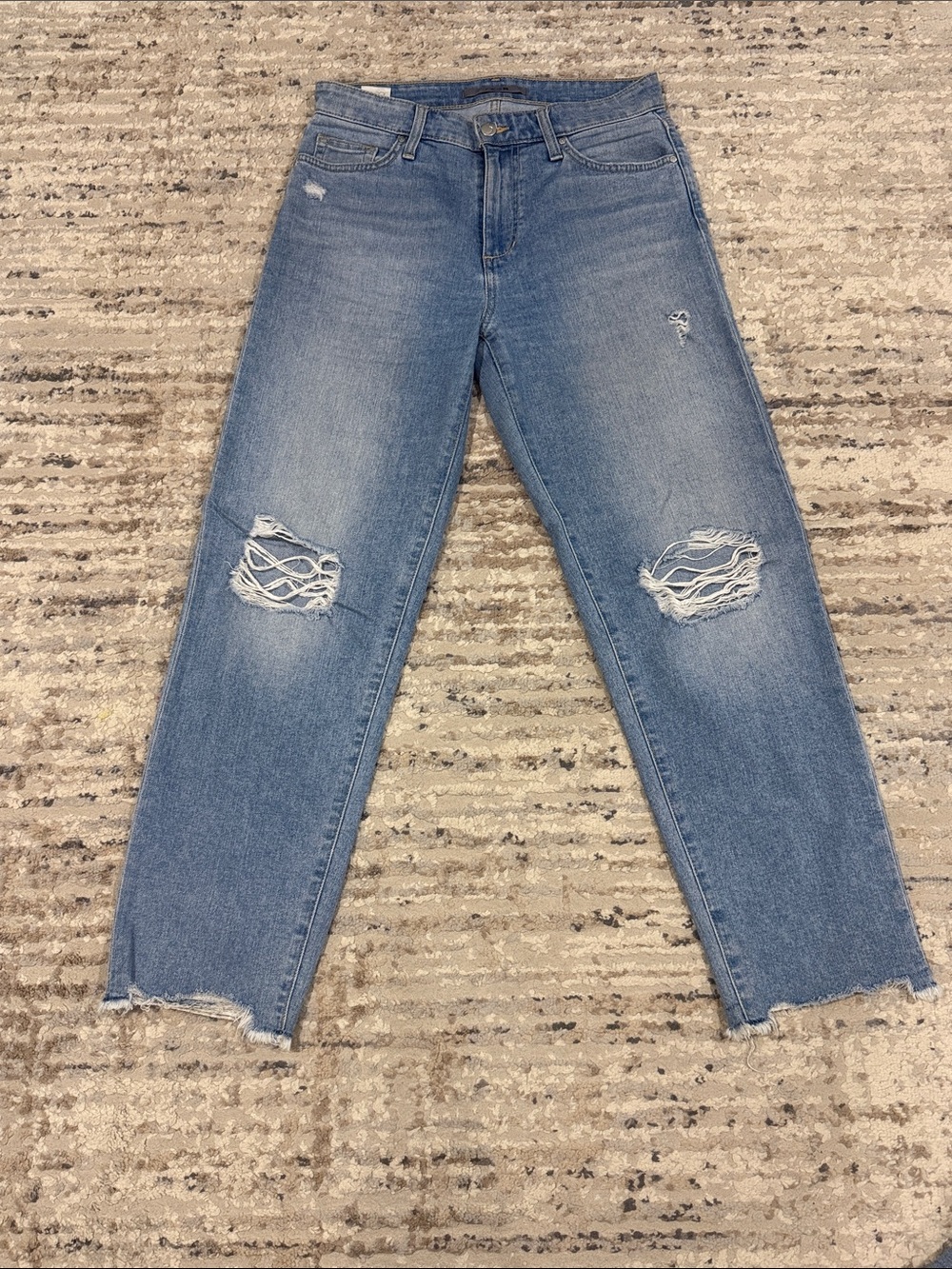 Joe's Jeans Light Blue Distressed Straight Leg Jeans